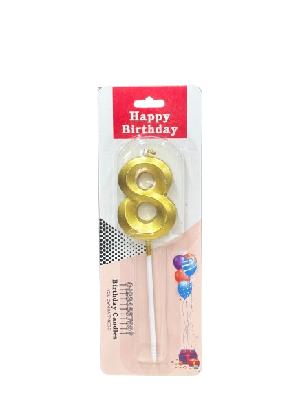 Number 8 Gold Pick Candle | Partytime HK